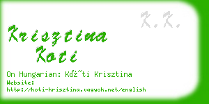 krisztina koti business card